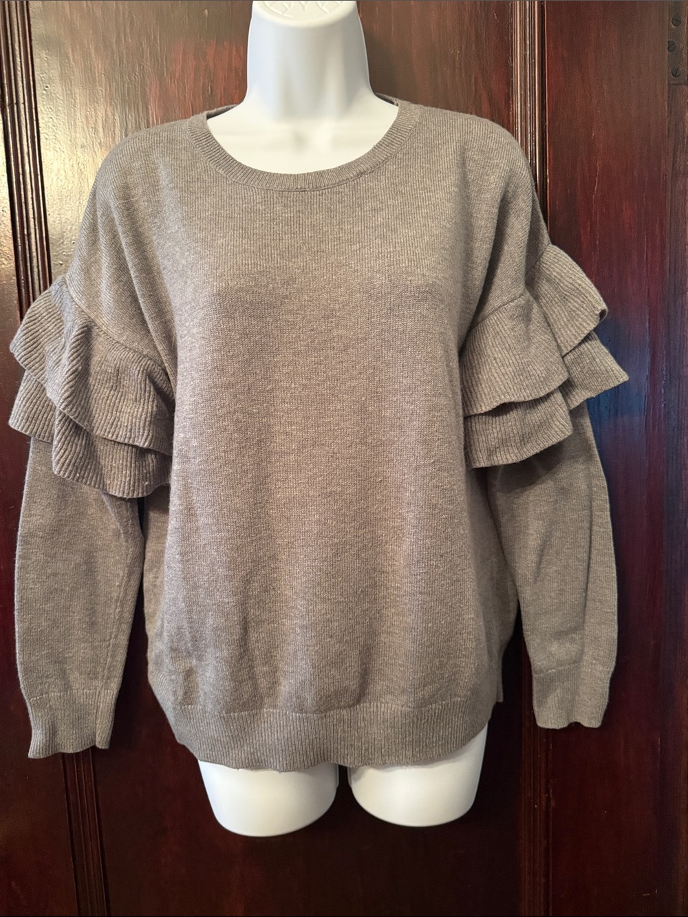 Banana Republic Ruffle-Sleeve Crewneck Sweater M